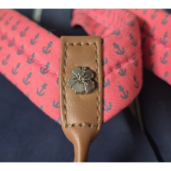 Tommy Bahama Women's Sandals Size 10 Flip Flops Blue & Pink Nautical Beach Vacay - Picture 5 of 12